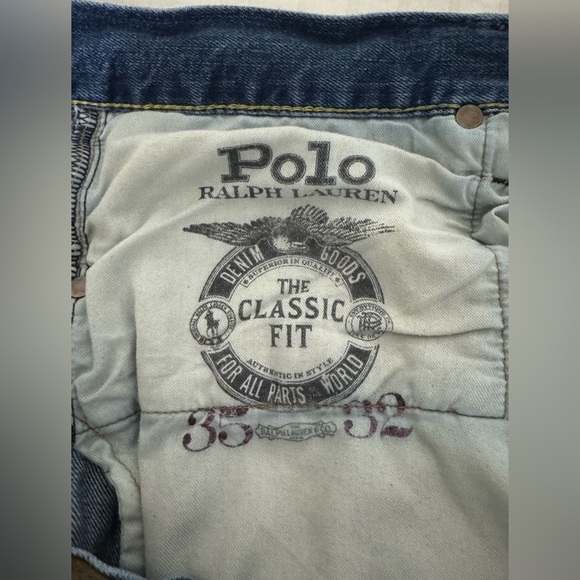 Polo Ralph Lauren Classic Fit Mens Jeans Straight Blue Whiskered 35x32 - Picture 6 of 14